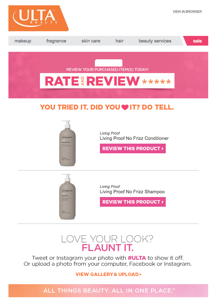 ulta beauty email review