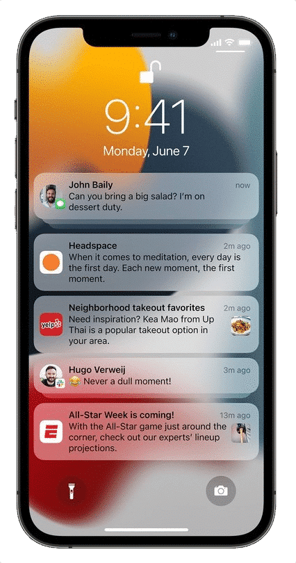 Apple Ios 15 Redesigned Notification Center