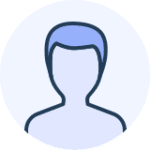 Icon of a generic user silhouette in blue centered on a circular light gray background.