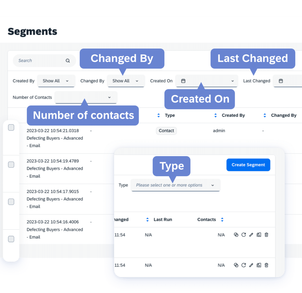 Segments Page Enhancements 1, Spring Release 2023