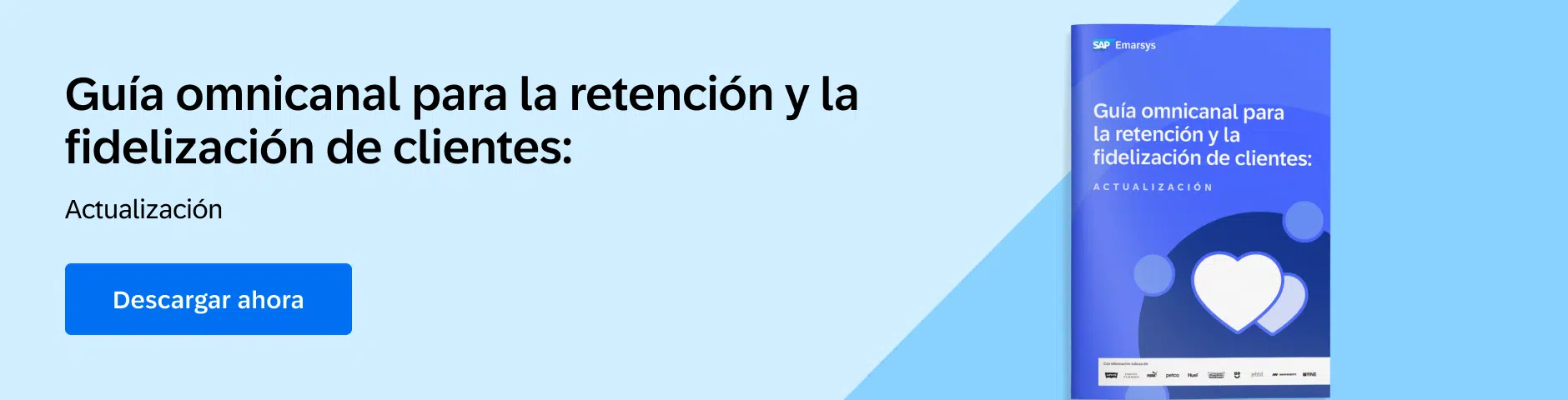 A promotional graphic shows a guidebook for customer retention with a download button