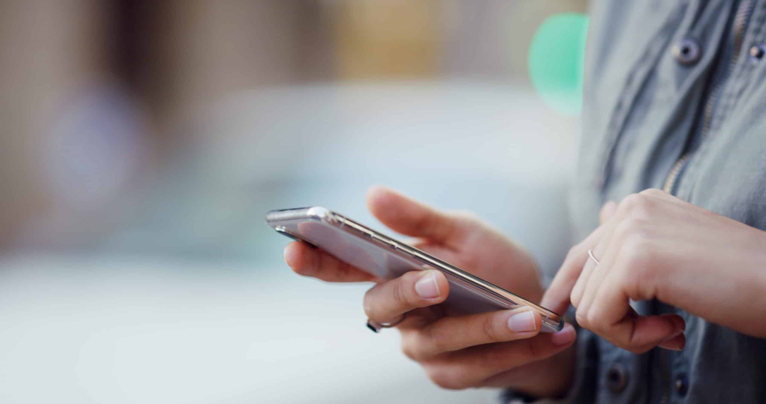 Smartphone Education And Hands Of Student Online And Checking Of Email For Application Results Or Typing. Outdoor Person And Browsing For Feedback From College Digital Or Waiting For Notification