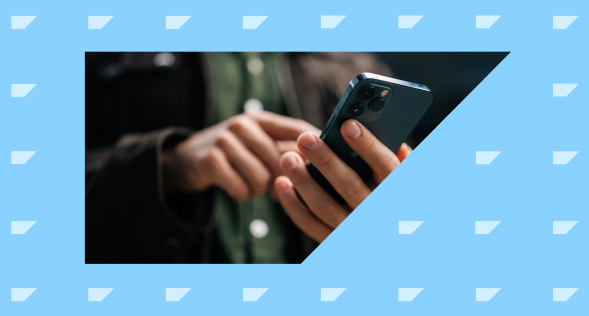 20-something customer tapping mobile phone screen